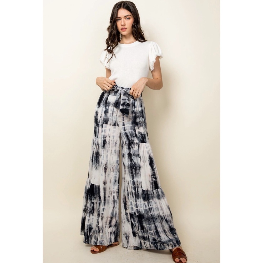THML Tie-dye Tiered Bell Pants